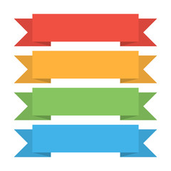 Isolated decoration ribbon set.