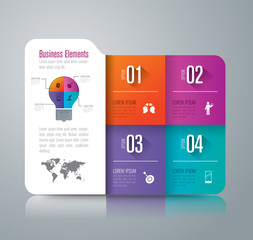 Folder infographic design vector and business icons with 4 options.