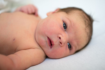 Infant Child With White Background