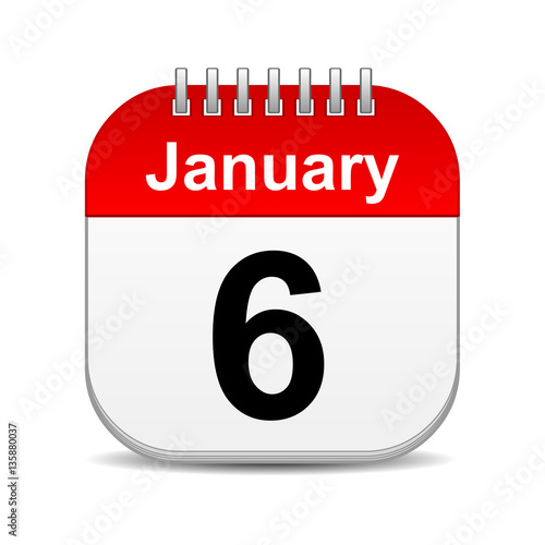 "January 6 calendar icon" Stock photo and royaltyfree images on