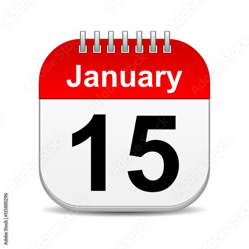 "January 15 on calendar icon" Stock photo and royaltyfree images on