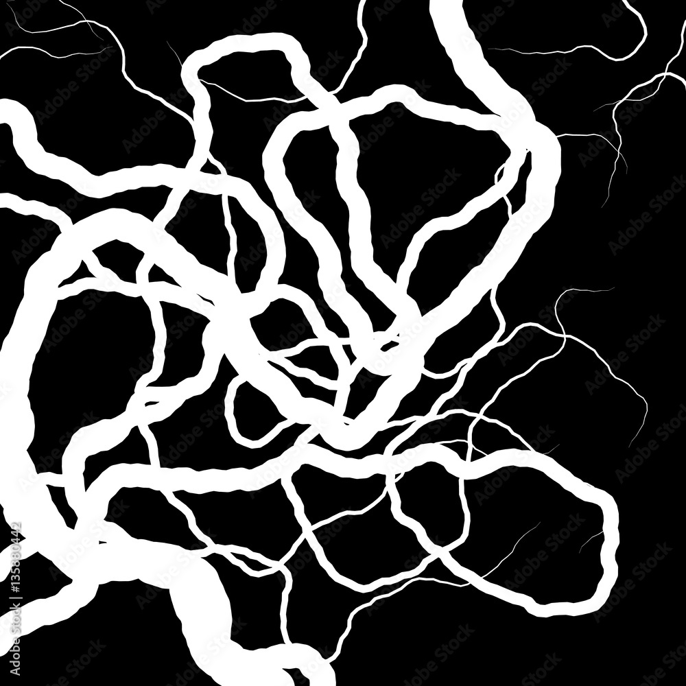 Wall mural Root Plexus on Black - vector set