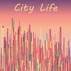 Stylized  urban background - vector illustration 