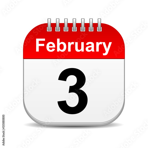 "February 3 on calendar icon" Stock photo and royaltyfree images on