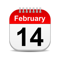 Fototapeta premium February 14 on calendar icon