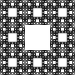 Fototapeta premium Sierpinski carpet fractal - vector illustration 