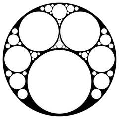 Obraz premium Apollonian Gasket Fraktal - ilustracji wektorowych