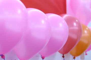 Party balloons. balloons are used to decorate the room