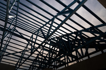 Structure of steel roof.