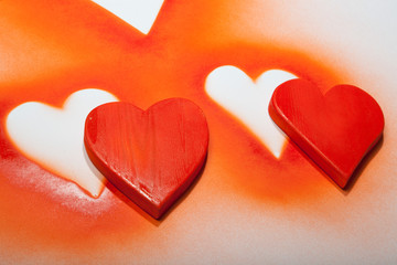 Holidays gift and heart on a white background.