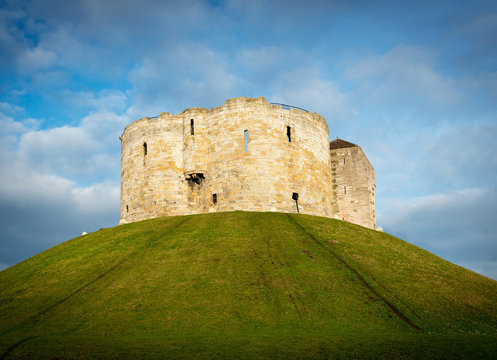 Small Castle On A Hill In A Small Town