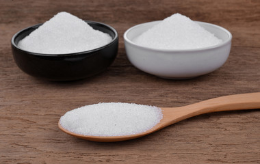 Sugar on the wooden