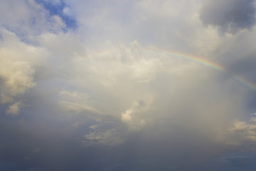 Fototapeta na wymiar Rainbow over the sea