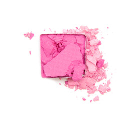 Obraz na płótnie Canvas Pink crushed eyeshadow on white background