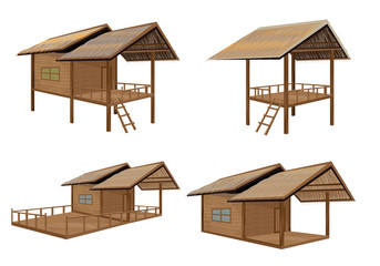 straw roof hut vector design