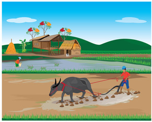 lifestyle of farmer vector design