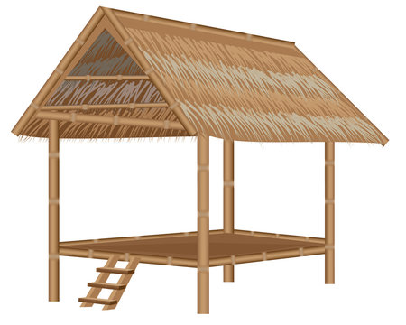 straw roof hut vector design