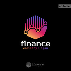 octagonal finance logo. modern eye catching logo