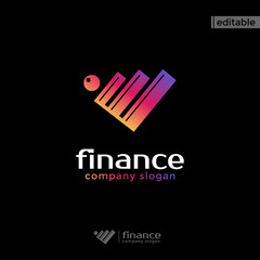 triangle statistic plus one circle finance logo. modern eye catching logo