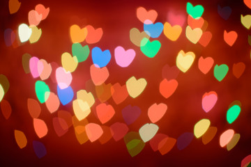 Fototapeta na wymiar Heart bokeh background. Valentine's day background