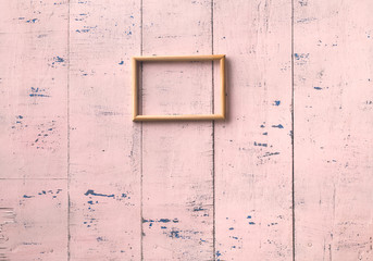 frame on old pink wall