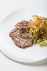 grilled meat with vegetables