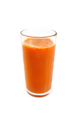 Juice carrot in tall glass