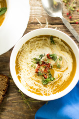 soup with tomatoes and herbs