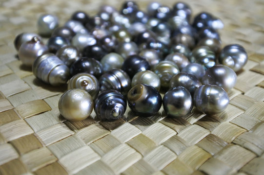 Selection of Fiji Black lip oyster black pearls