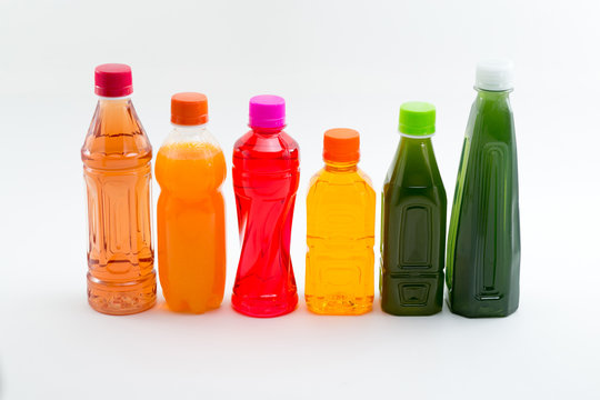 Bottles of Fruit Juices