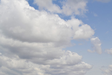 White clouds in the beautiful blue sky.