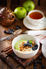 Cottage cheese for breakfast with granola