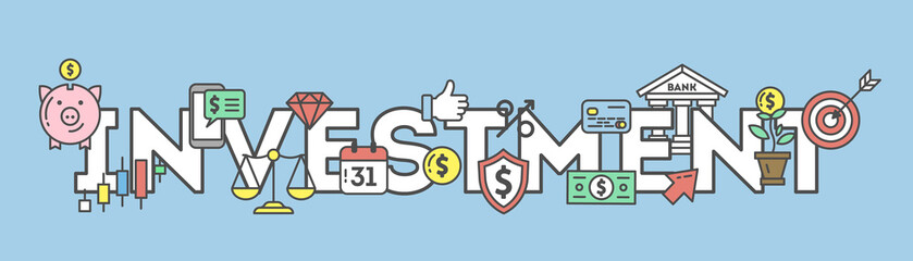 Investment icons set.