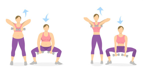 Squats exercise for legs.