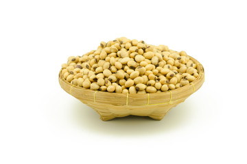 soy beans isolated on white background.
