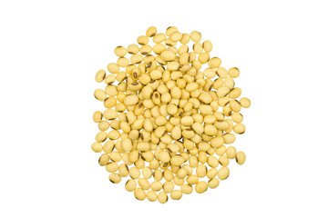 soy beans isolated on white background.