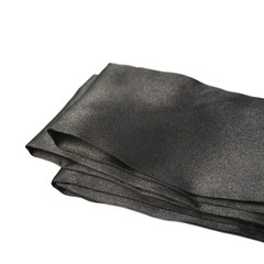 Folded strip of satin fabric isolated