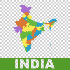 Obraz premium India map with federal states. Flat vector
