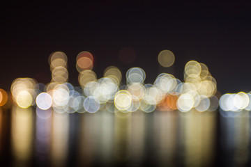 Abstract background with light bokeh on River view