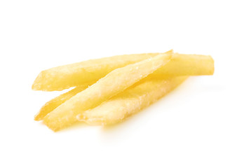 Few potato french fries isolated