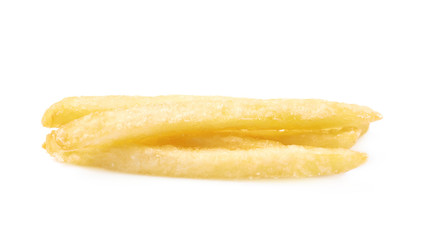 Few potato french fries isolated