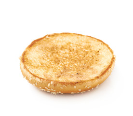 Single burger bun isolated