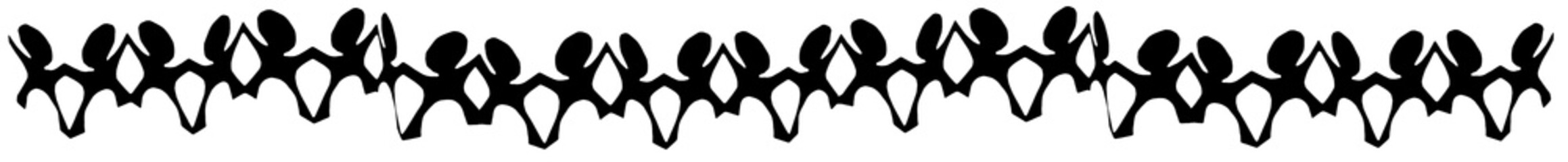 longue ribambelle noire, fond blanc