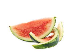 Pile of watermelon rinds isolated