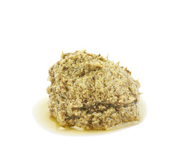 Pile of green italian pesto isolated