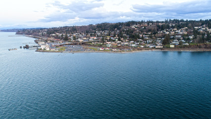 Fototapeta na wymiar Mukilteo Washington Aerial View
