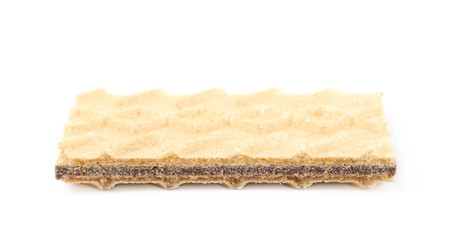 Single chocolate wafer isolated