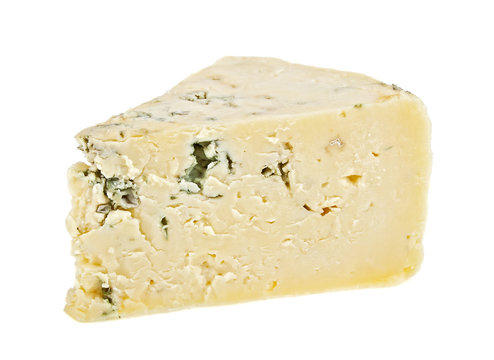 Blue cheese on a white background