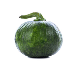 Green pumpkin isolated on the white background