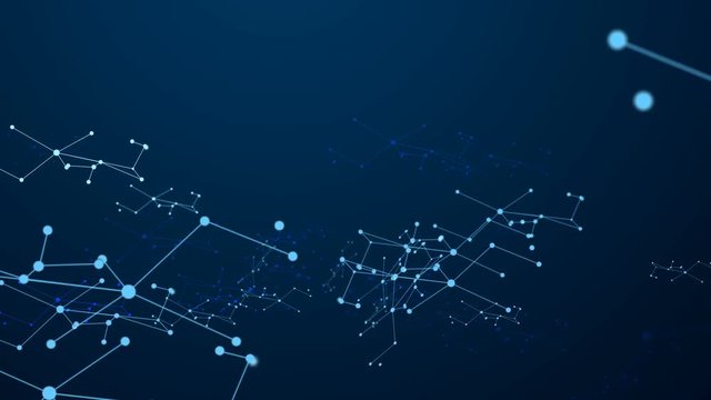 Abstract background of connection concept dot and line element moving on light background